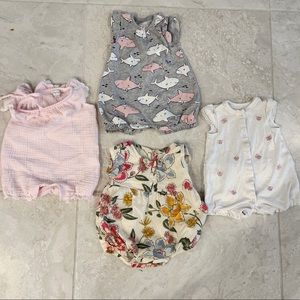 4pc Baby girl clothes pajamas dress bodysuit body like new
